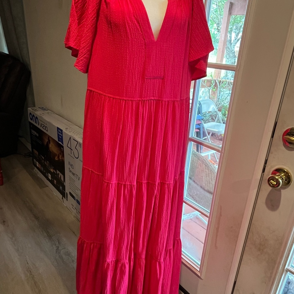 Calvin Klein Vibrant Pink Maxi Dress